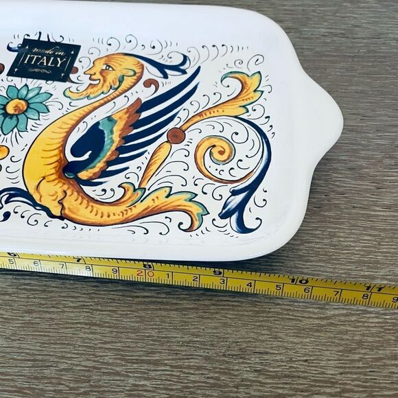 Nova Deruta Ceramic Dragon Serving Platter Tray - Picture 2 of 3
